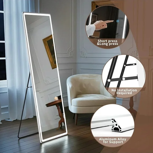 LED Full-Length Mirror with Touch Control